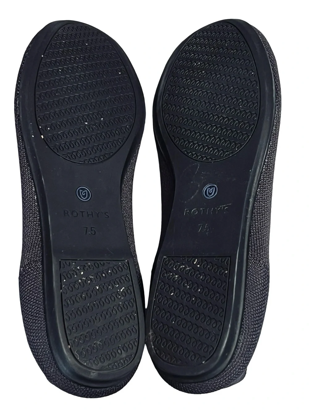 Rothy’s Women’s 7.5 Navy Blue Ballet Flats Solid Knit Round Toe Stretch Washable - Picture 9 of 10